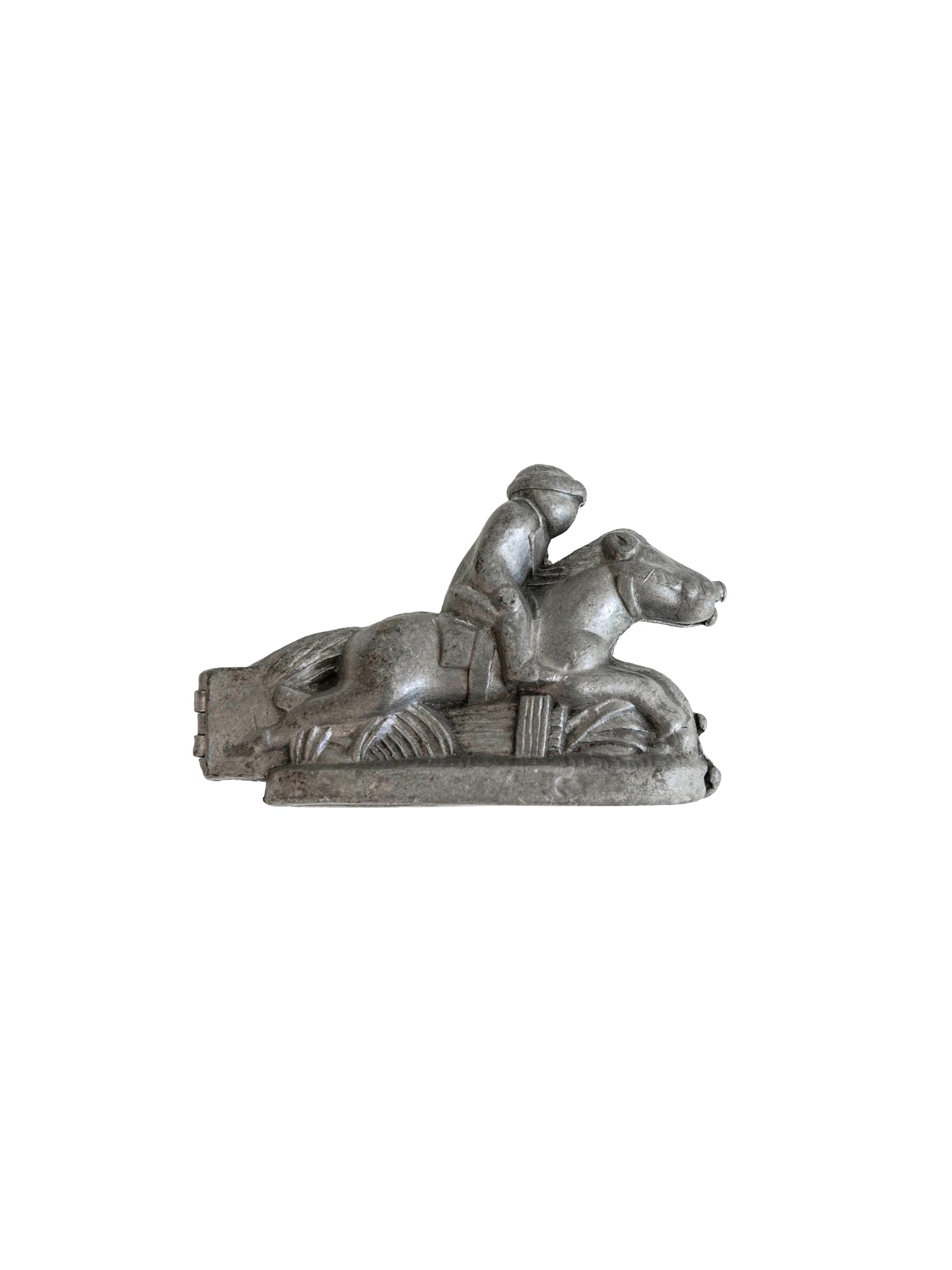 Vintage Pewter Hinged Race Horse Mold Weston Table