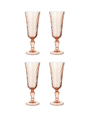  Vintage Pink Swirl Rosaline Champagne Glasses Weston Table 