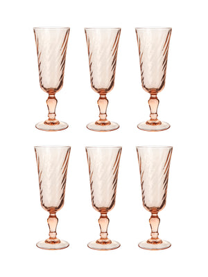  Vintage Pink Swirl Rosaline Champagne Glasses Weston Table 