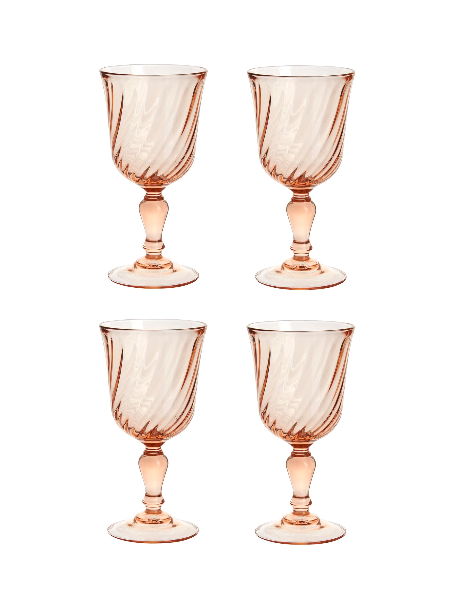 Vintage Pink Swirl Rosaline Wine Glasses Weston Table