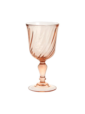  Vintage Pink Swirl Rosaline Wine Glasses Weston Table 