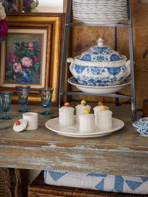  Vintage 1960s Pots de Creme Pots and Platter Weston Table 