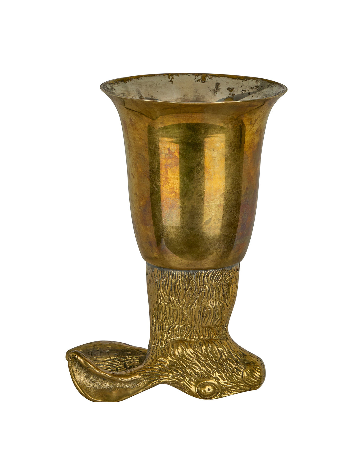 Vintage Rabbit Brass and Silver Plate Stirrup Cup Weston Table