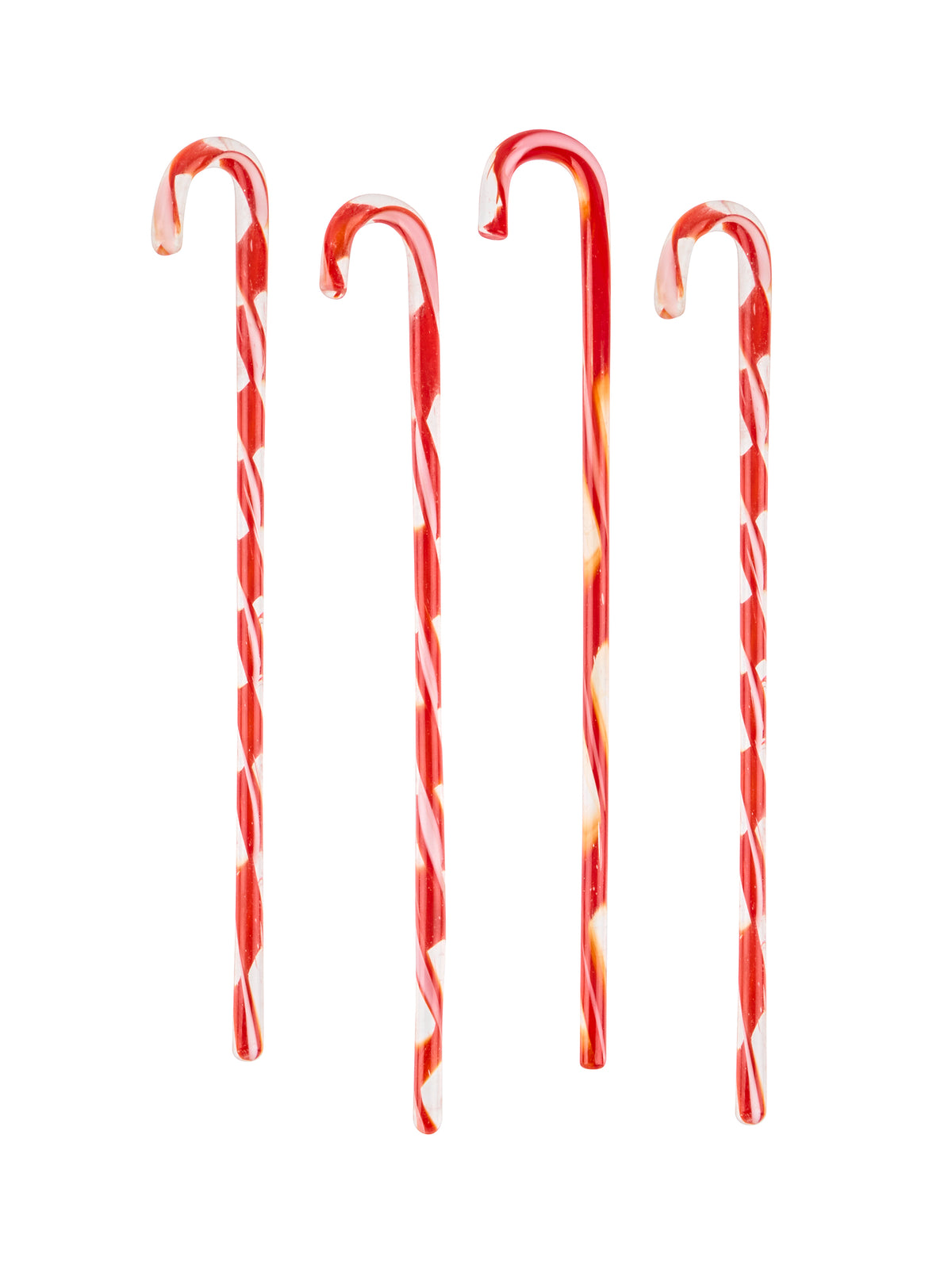 Vintage Red Candy Cane Glass Cocktail Stirrers Set of Four Weston Table