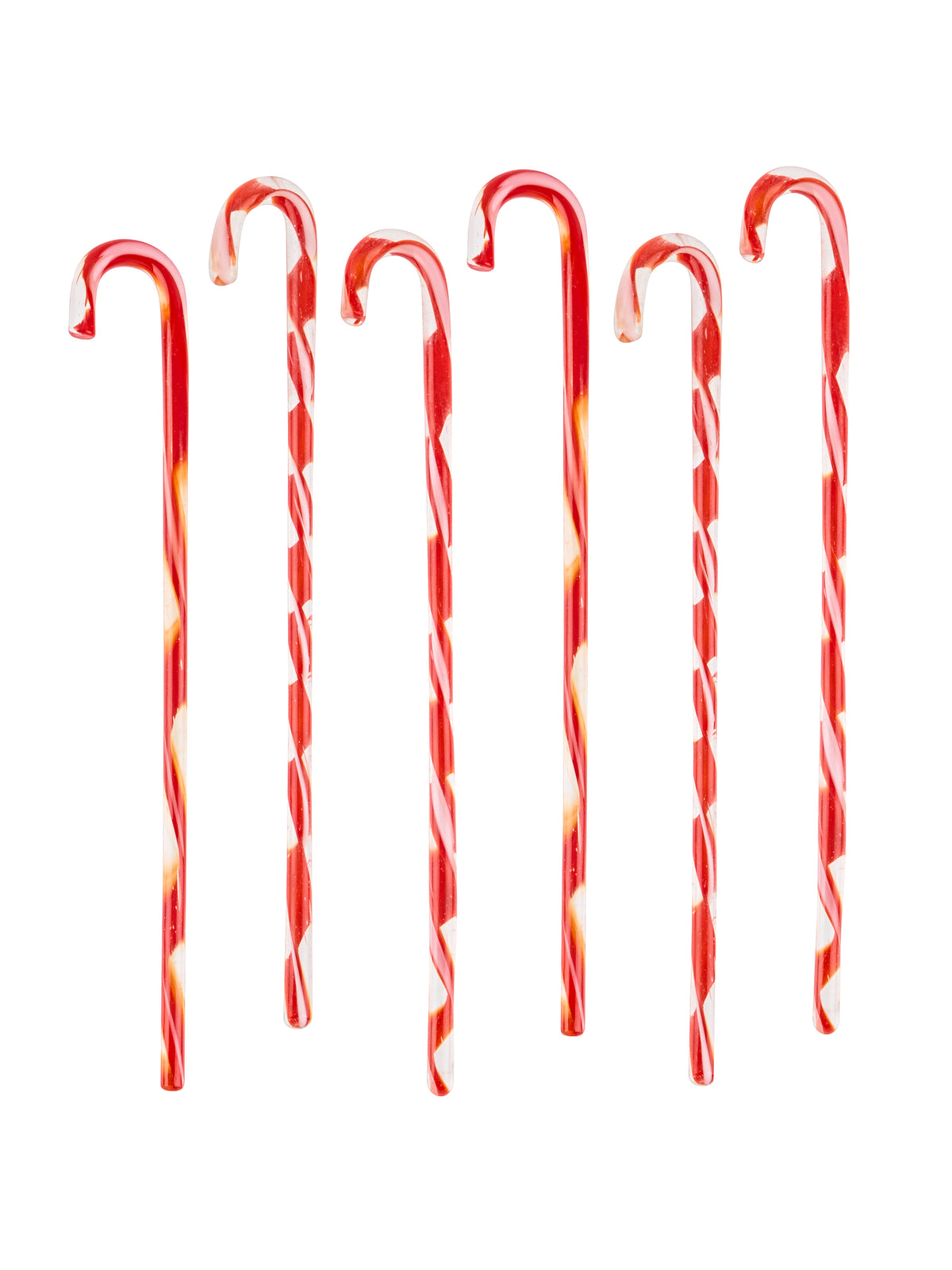 Vintage Red Candy Cane Glass Cocktail Stirrers Set of Six Weston Table