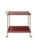 Vintage Retro Aldo Tura Red Lacquered Goatskin Bar Cart Weston Table