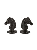 Vintage Retro Black Cast Iron Horse Bust Bookends Weston Table