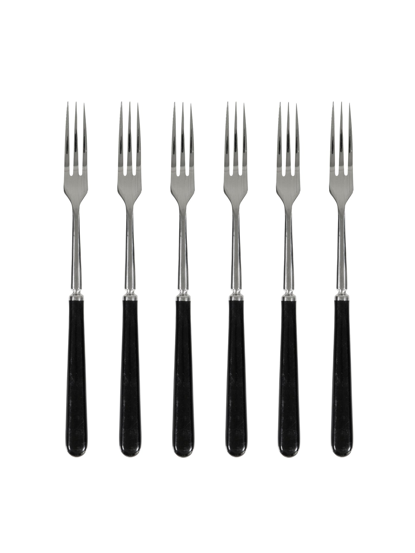 Vintage Retro Black Japanese Long-Handled Forks Set of Six Weston Table