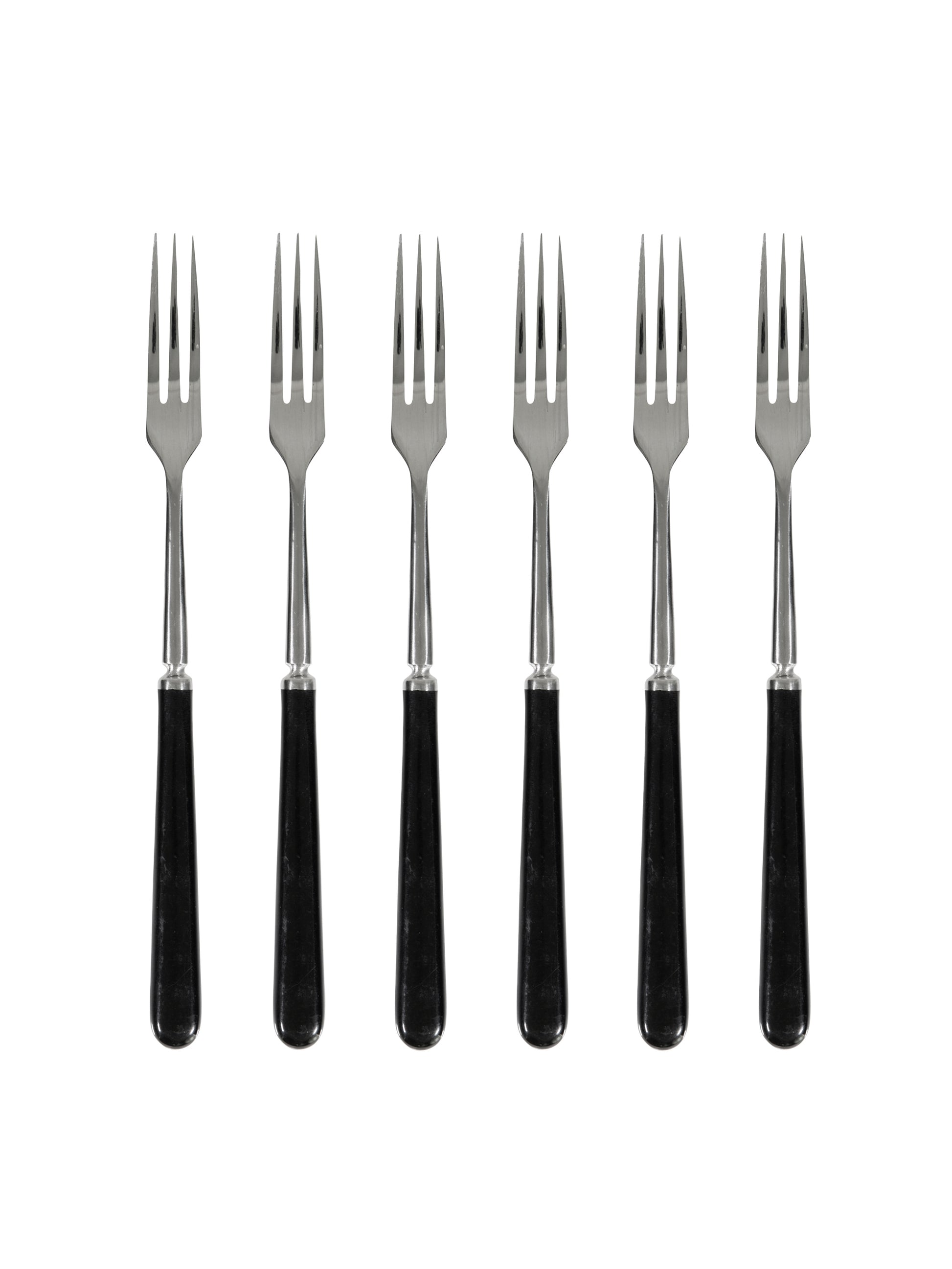 Vintage Retro Black Japanese Long-Handled Forks Set of Six Weston Table
