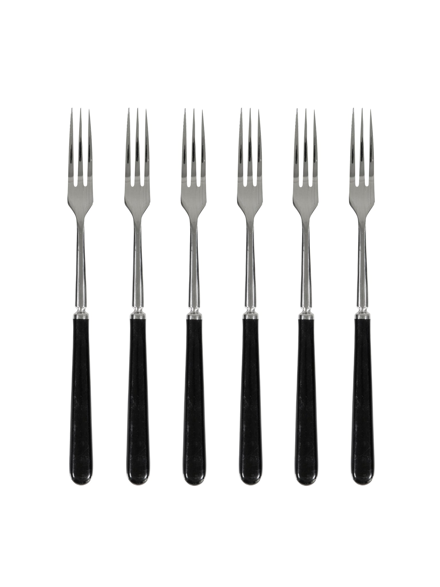 Vintage Retro Black Japanese Long-Handled Forks Set of Six Weston Table