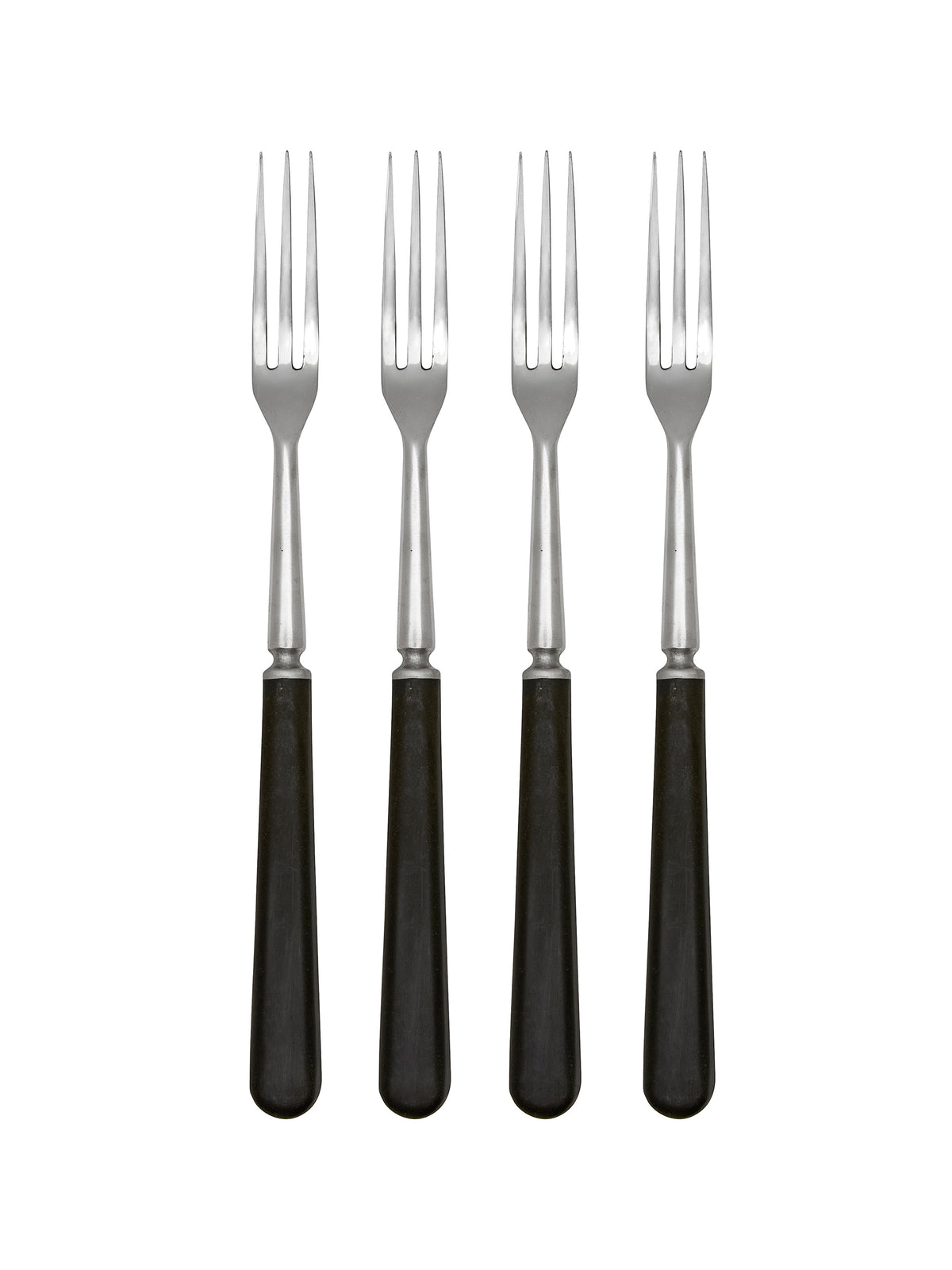 Vintage Retro Black Stainless Steel Japanese Long Handled Forks Set of Four Weston Table