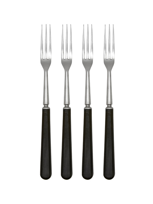 Vintage Retro Black Stainless Steel Japanese Long Handled Forks Set of Four Weston Table