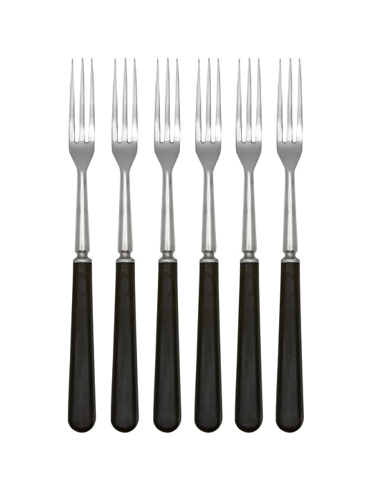 Vintage Retro Black Stainless Steel Japanese Long Handled Forks Set of Four Weston Table