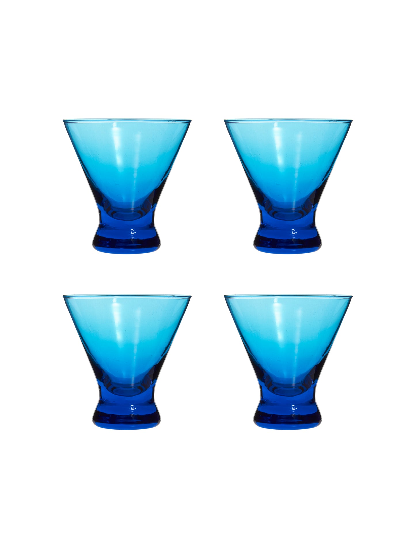 Vintage Retro Blue Cocktail Glasses Set of Four Weston Table