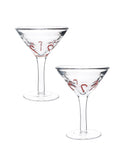 Vintage Retro Candy Cane Cocktail Martini Glasses Weston Table