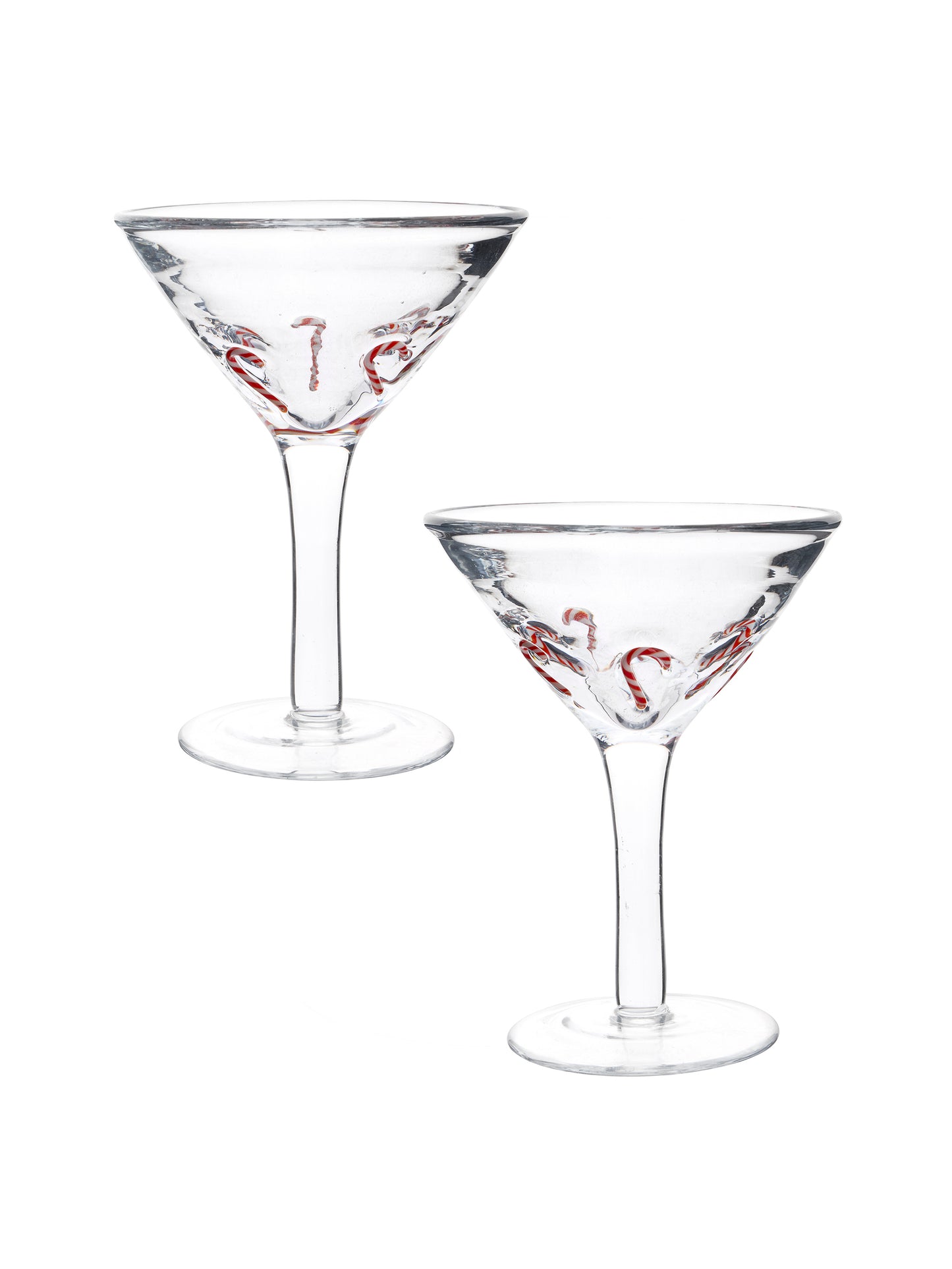 Vintage Retro Candy Cane Cocktail Martini Glasses Weston Table