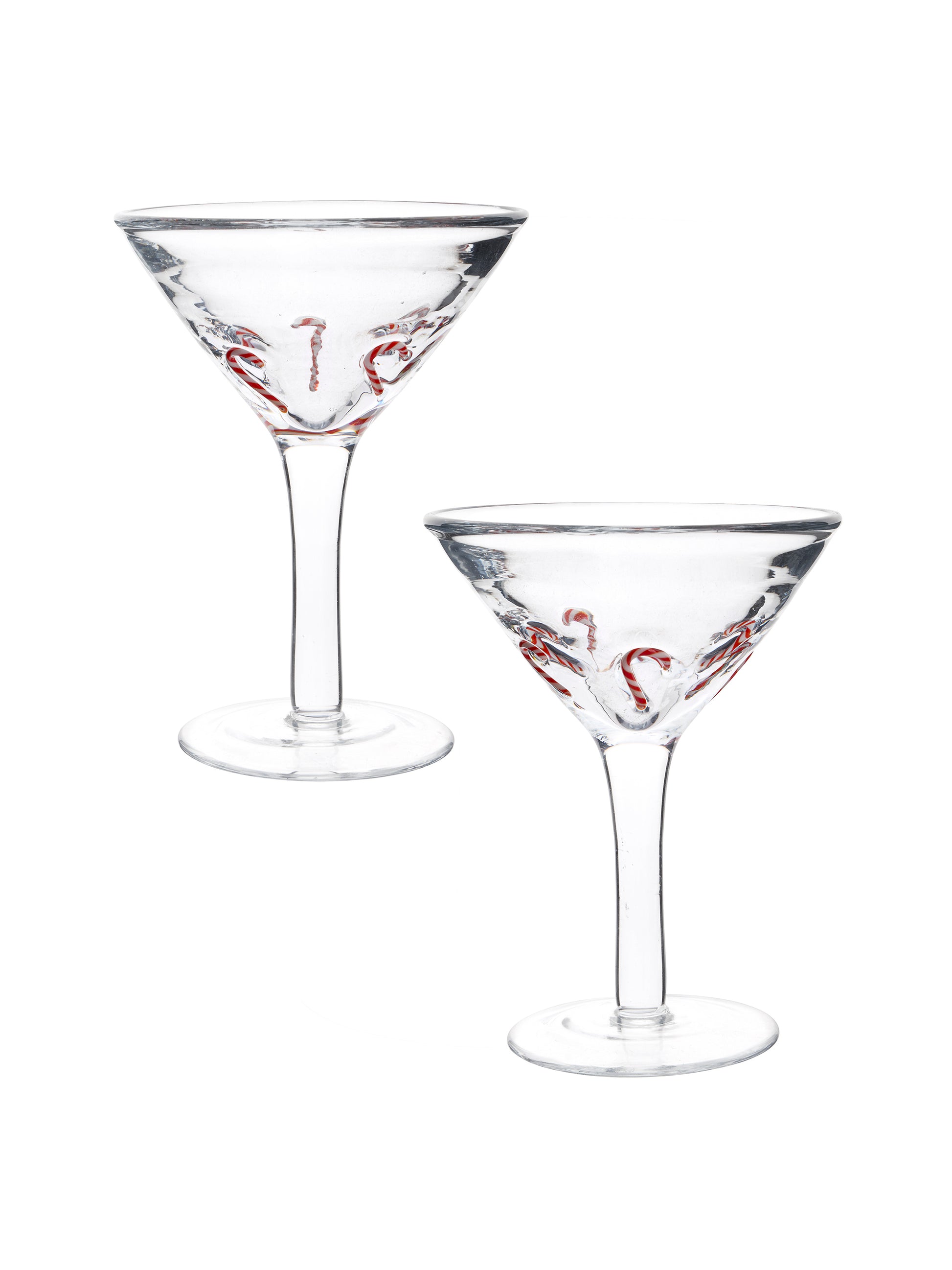 Vintage Retro Candy Cane Cocktail Martini Glasses Weston Table