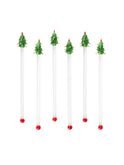 Vintage Retro Christmas Tree Glass Cocktail Stirrers Weston Table