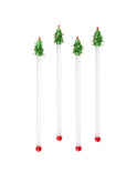 Vintage Retro Christmas Tree Glass Cocktail Stirrers Style Five Weston Table