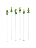 Vintage Retro Christmas Tree Glass Cocktail Stirrers Style Four Weston Table