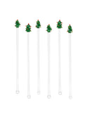 Vintage Retro Christmas Tree Glass Cocktail Stirrers Style Nine Weston Table