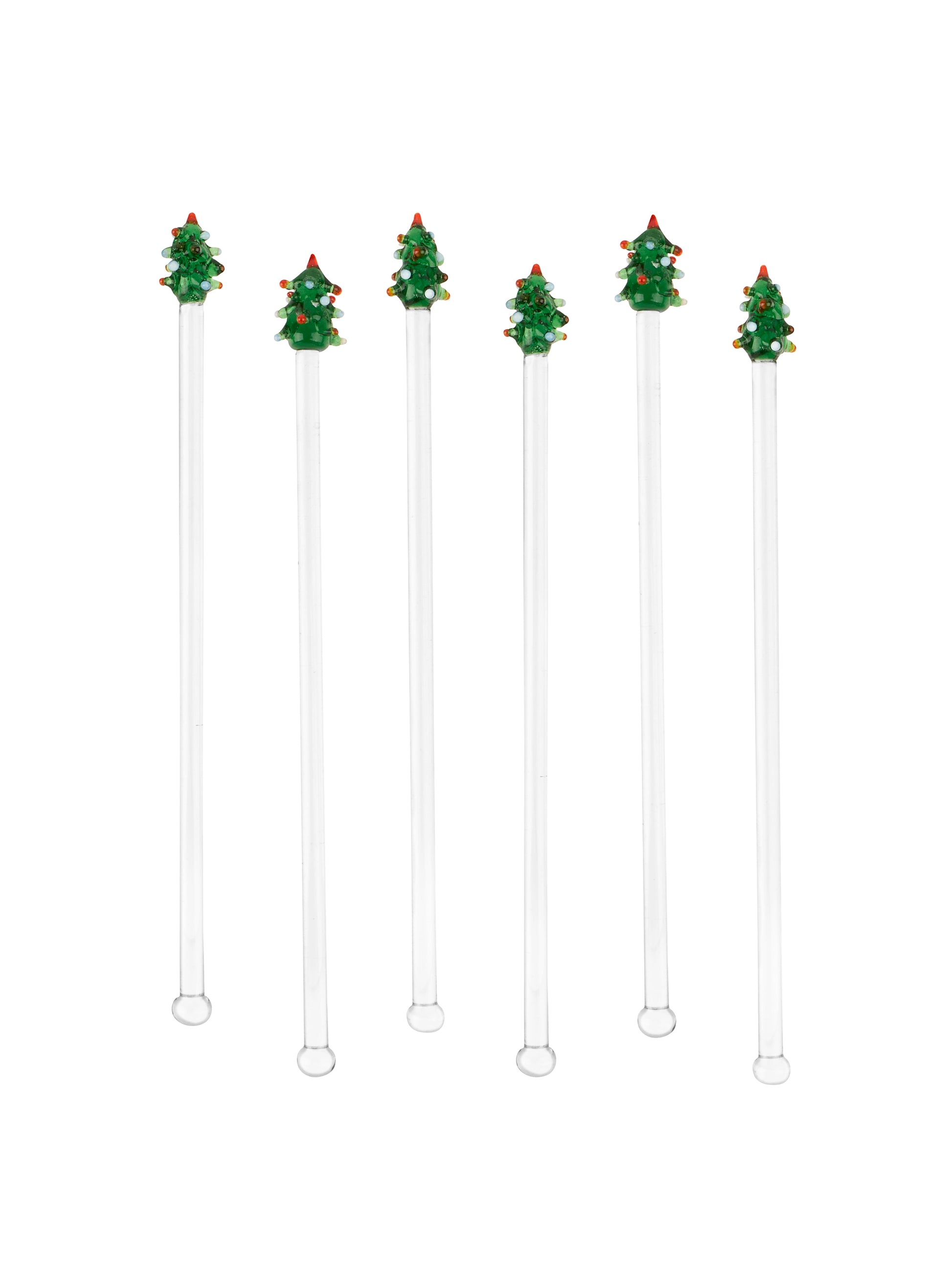 Vintage Retro Christmas Tree Glass Cocktail Stirrers Style Nine Weston Table