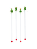 Vintage Retro Christmas Tree Glass Cocktail Stirrers Style Two Weston Table