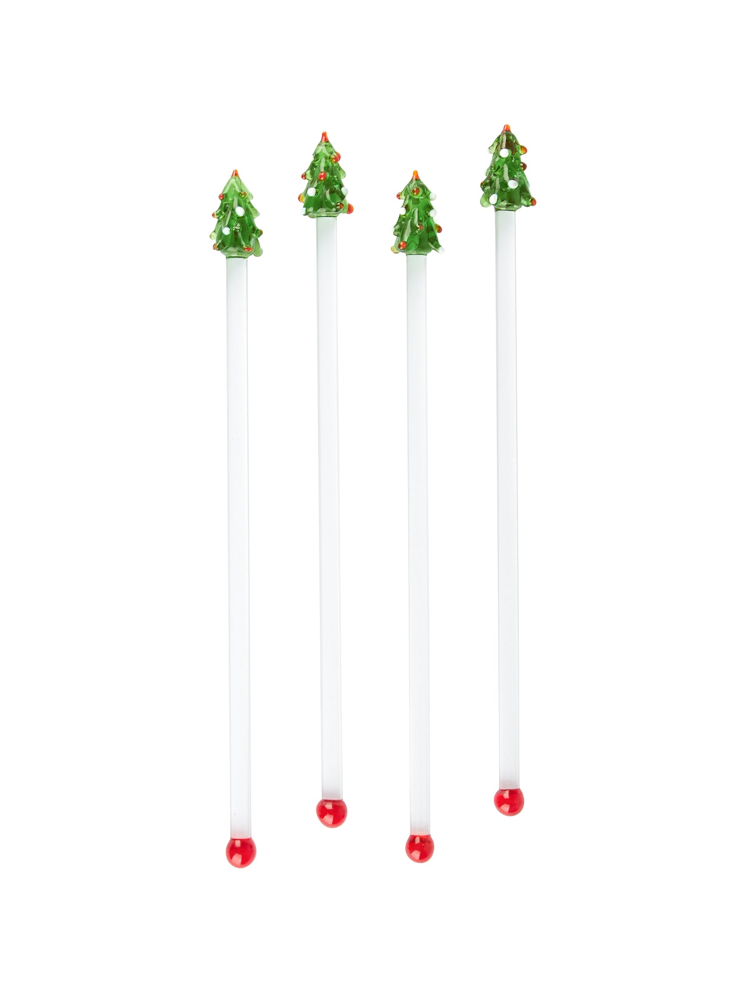 Vintage Retro Christmas Tree Glass Cocktail Stirrers Style Two Weston Table