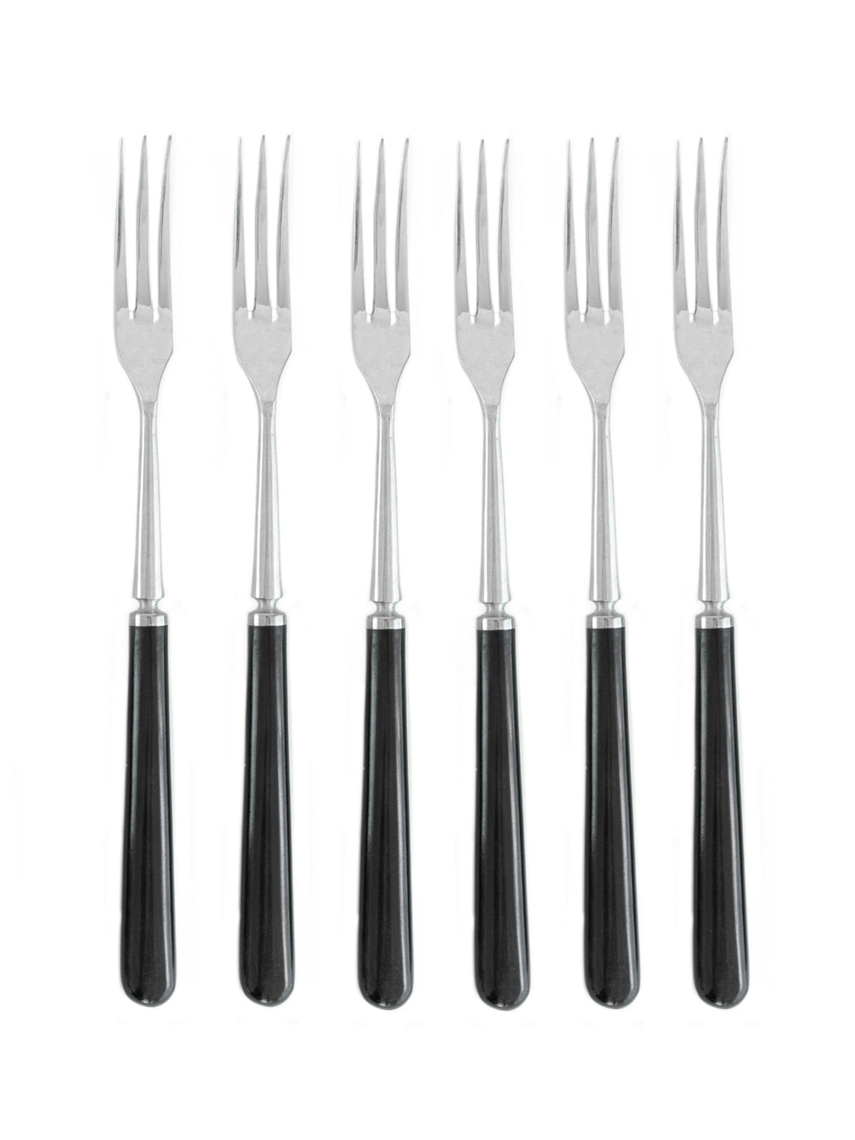 Vintage Retro French Ebony Long Handled Forks Set of Six Weston Table
