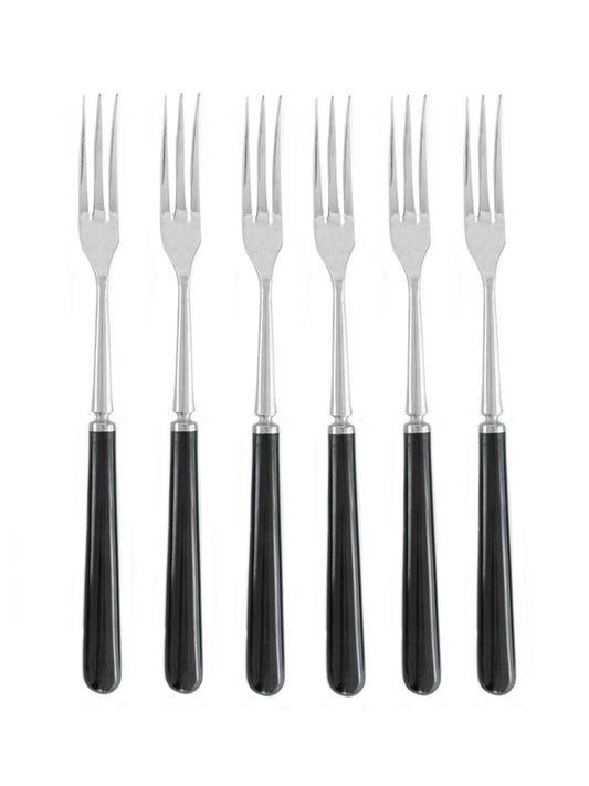Vintage Retro French Ebony Long Handled Forks Set of Six Weston Table