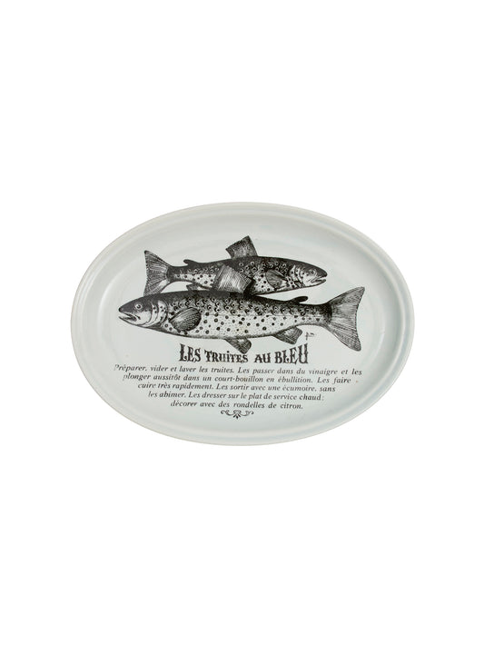 Vintage Retro French Trout Recipe Plate Weston Table