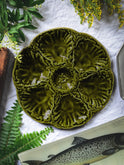 Vintage Retro Gien Moss Green Oyster Plate Weston Table
