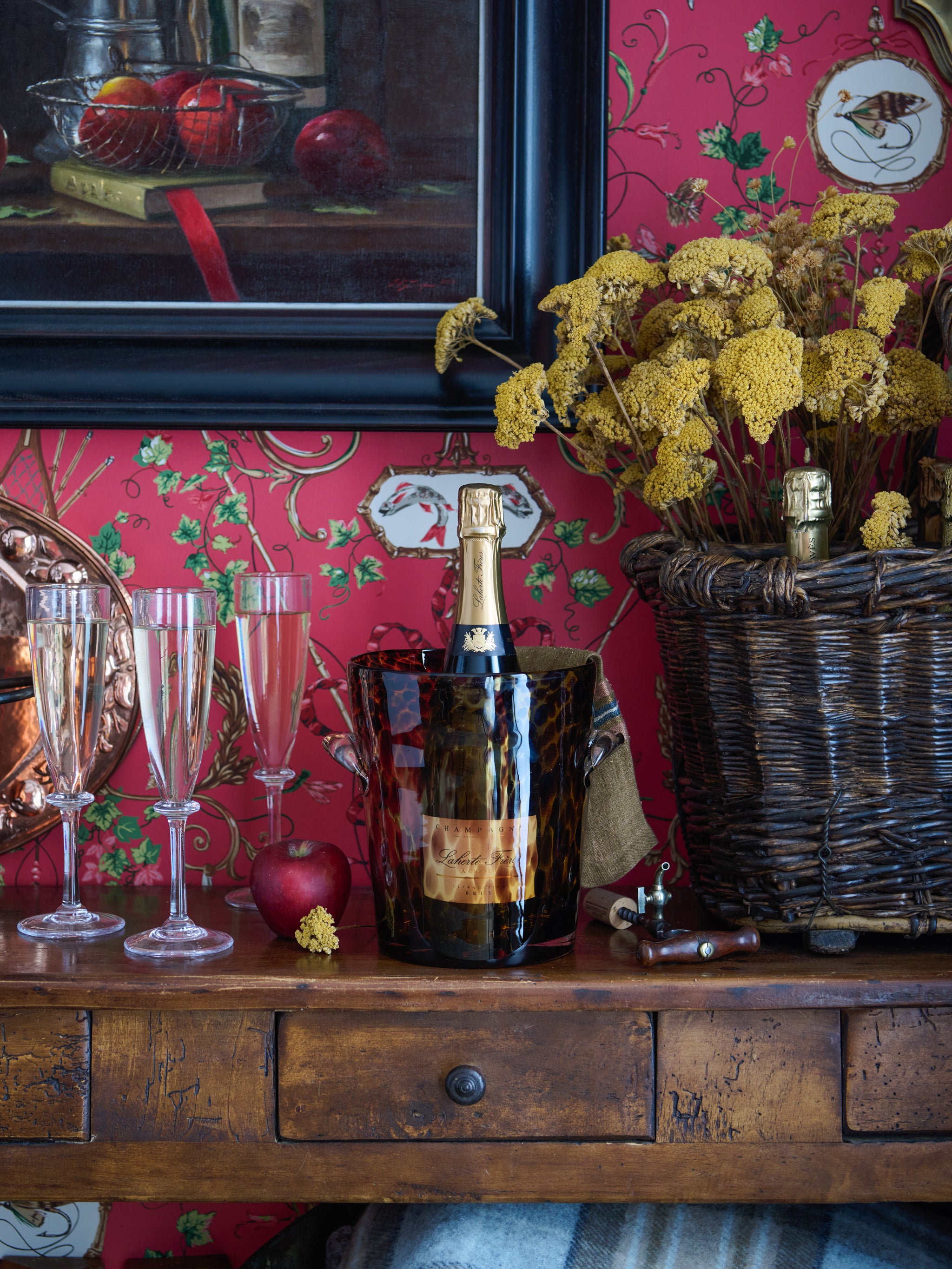 Vintage Retro Hand Blown Glass Tortoiseshell Wine Chiller