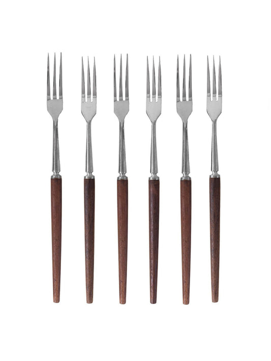 Vintage Retro Japanese Teak Wood Handled Forks Weston Table