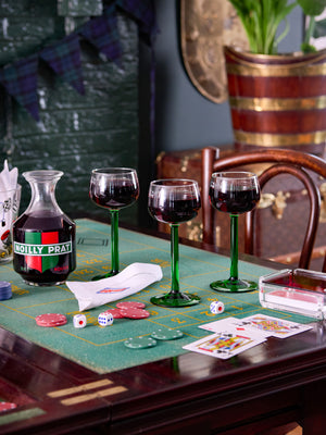  Vintage Retro Luminarc Emerald Green Cocktail Glasses Weston Table 