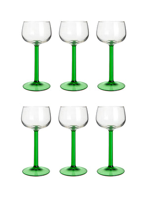  Vintage Retro Luminarc Emerald Green Cocktail Glasses Weston Table 