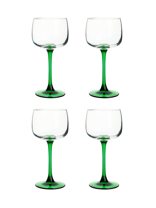 Vintage Retro Luminarc Emerald Green Large Cocktail Glasses Set of Six Weston Table