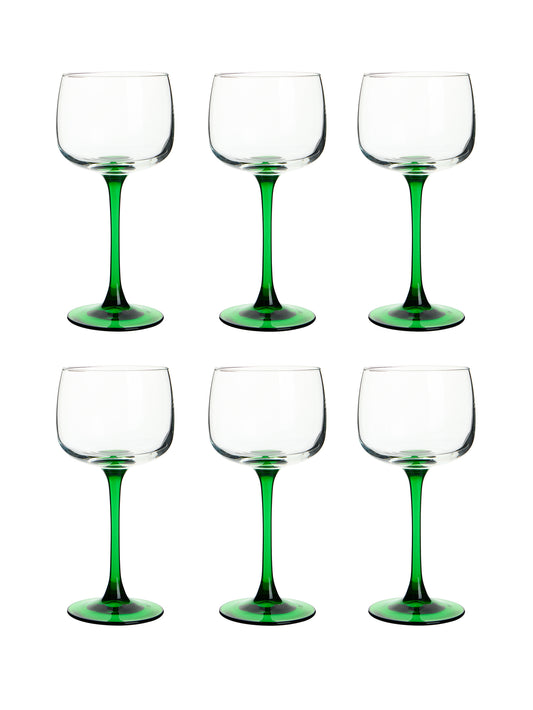 Vintage Retro Luminarc Emerald Green Large Cocktail Glasses Set of Six Weston Table