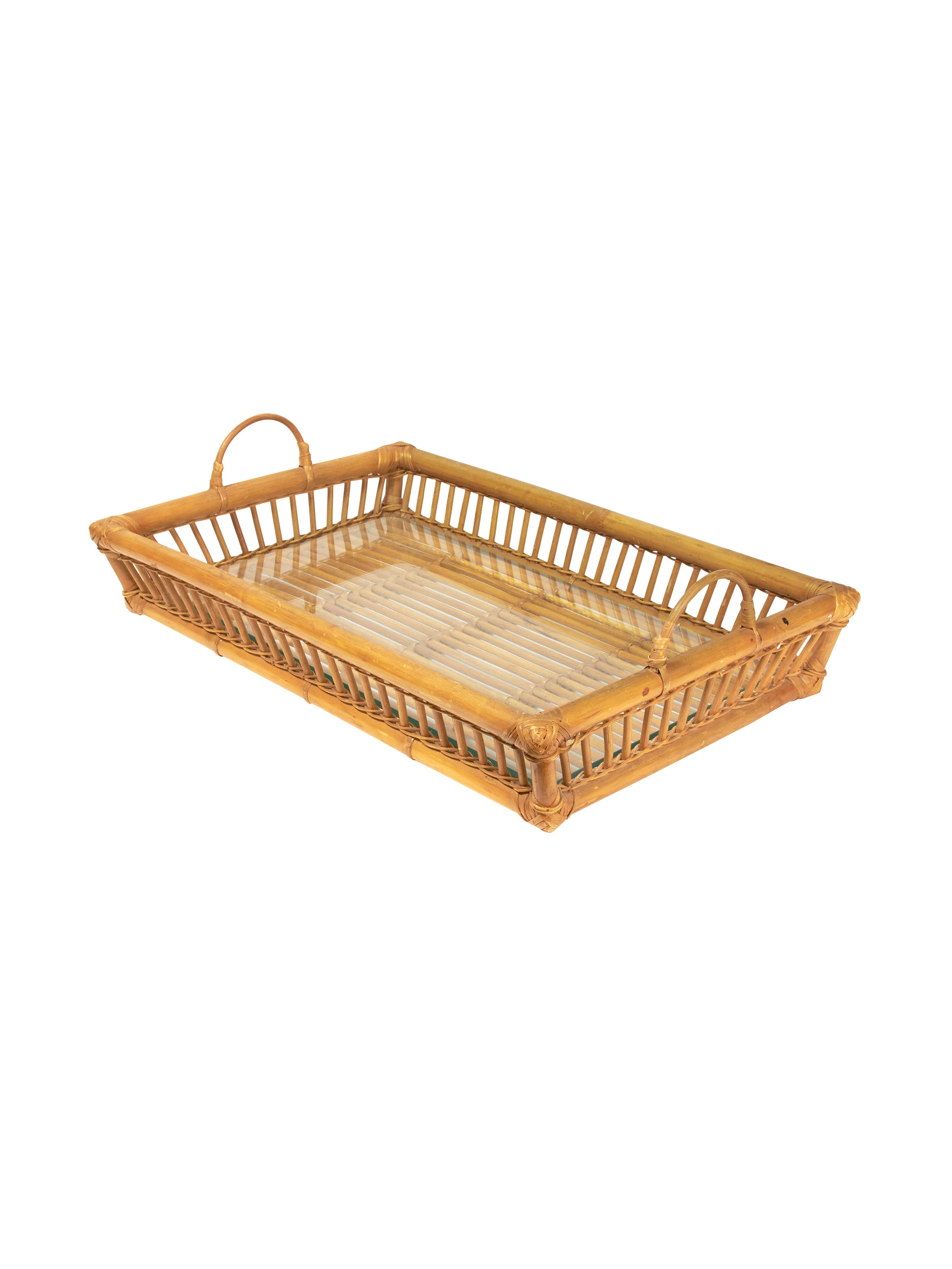 Vintage Retro Rattan Serving Tray Weston Table