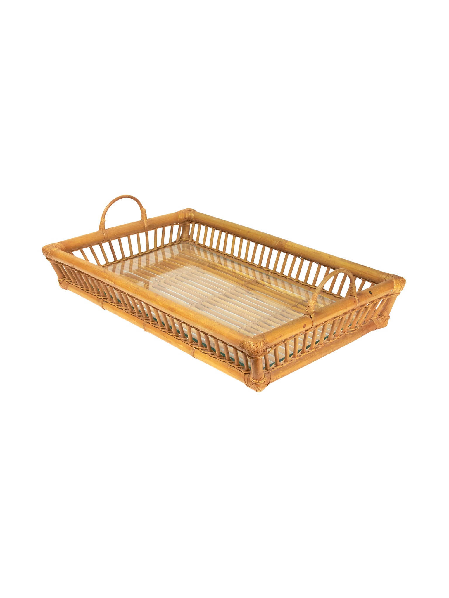 Vintage Retro Rattan Serving Tray Weston Table