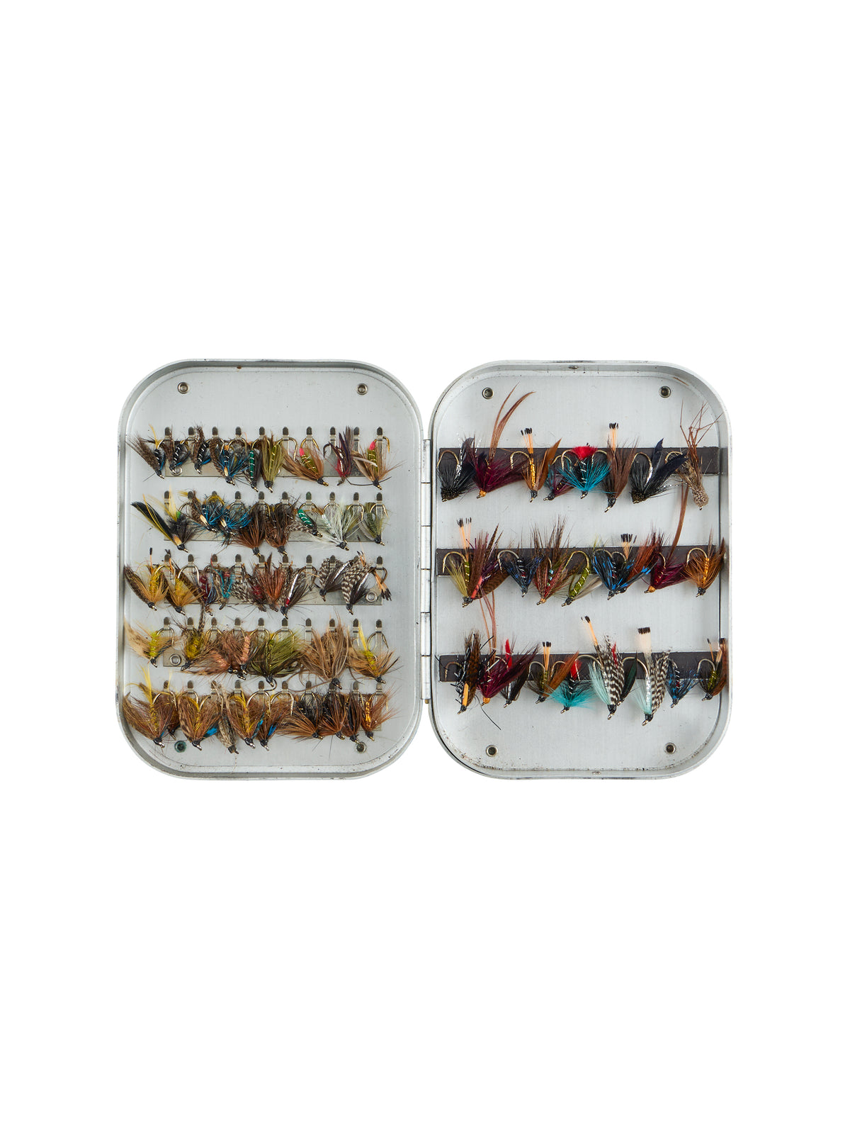 Vintage Richard Wheatley Salmon Fly Box 41 Flies Weston Table