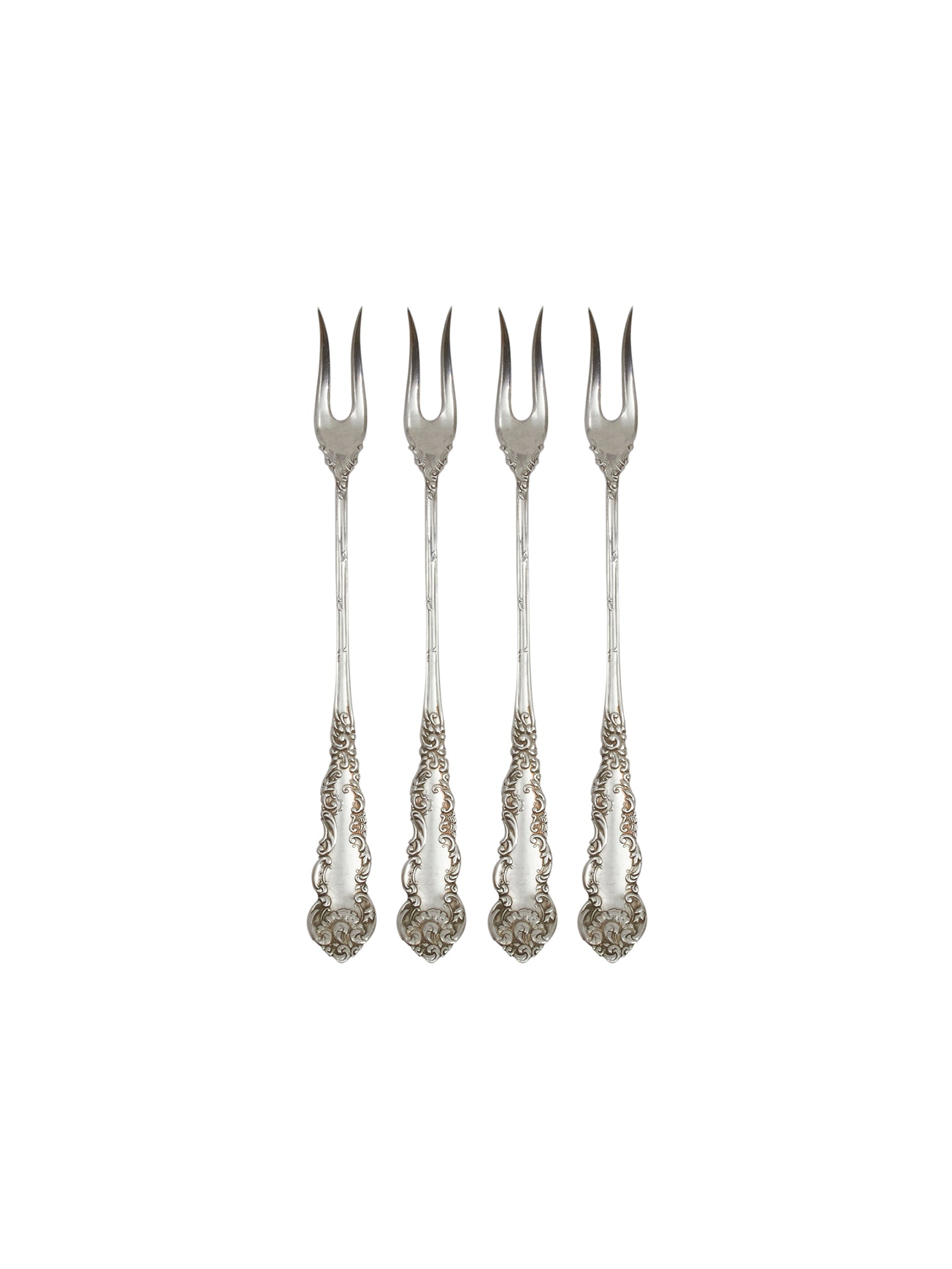Vintage 1940s Rogers and Co Two Pronged Oyster Forks Set of Four Weston Table