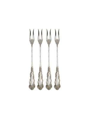 Vintage 1940s Rogers and Co Two Pronged Oyster Forks Set of Four Weston Table 