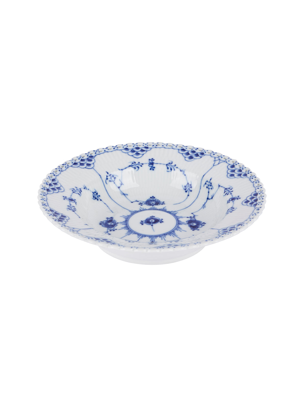 Vintage Royal Copenhagen Blue Fluted Full Lace 9" Soup Bowl Weston Table