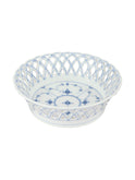 Vintage Royal Copenhagen Blue Fluted Full Lace Fruit Bowl Basket Weston Table