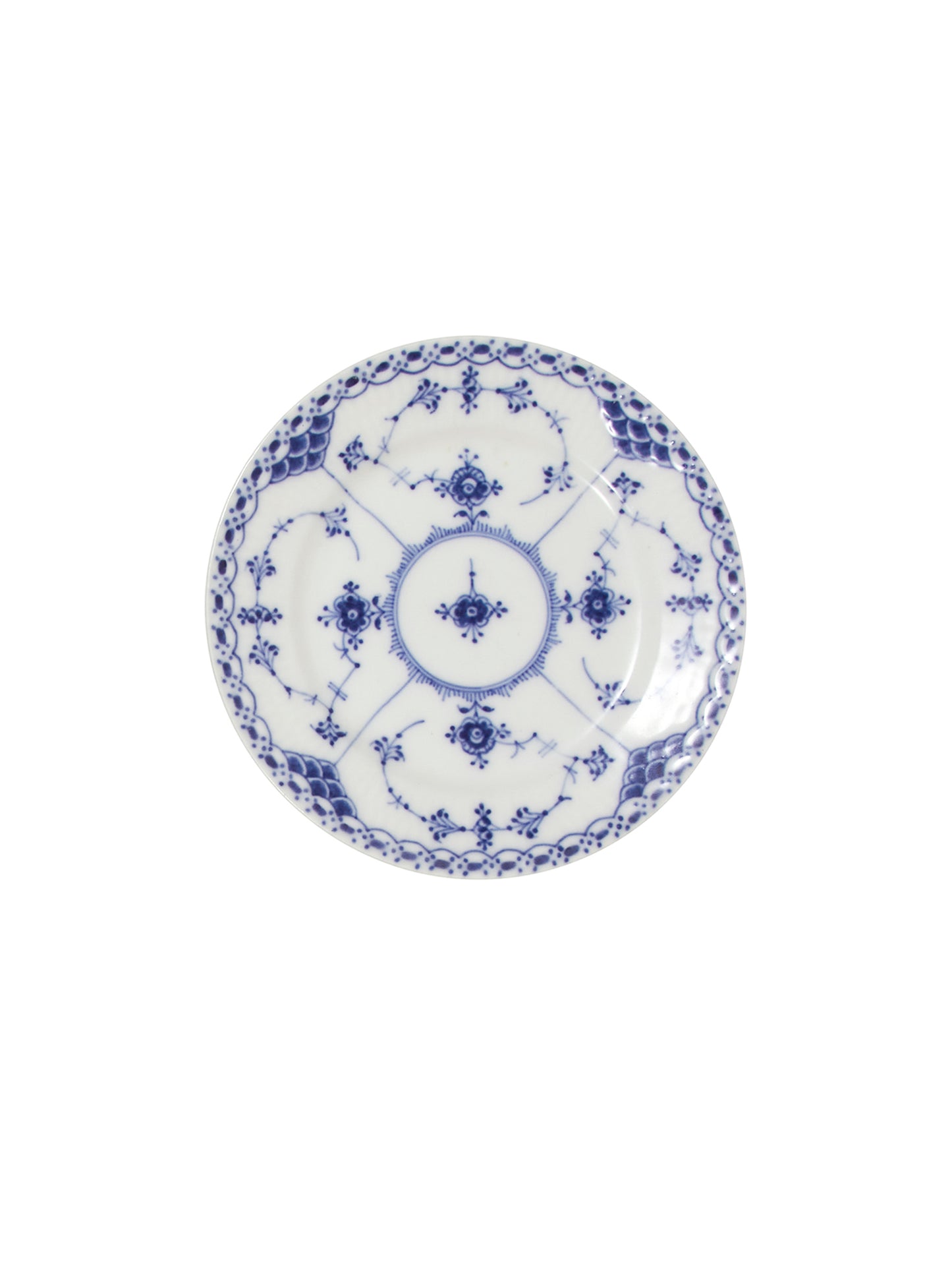 Vintage Royal Copenhagen Blue Fluted Half Lace Canape Plate Weston Table