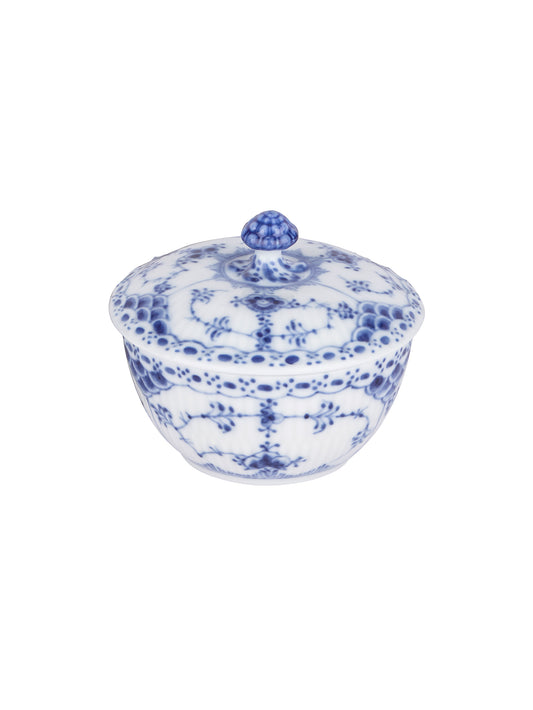 Vintage Royal Copenhagen Blue Fluted Half Lace Covered Sugar Bowl Weston Table