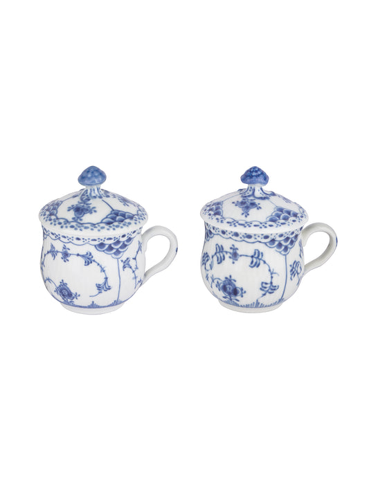 Vintage Royal Copenhagen Blue Fluted Half Lace Creme de Pots Weston Table