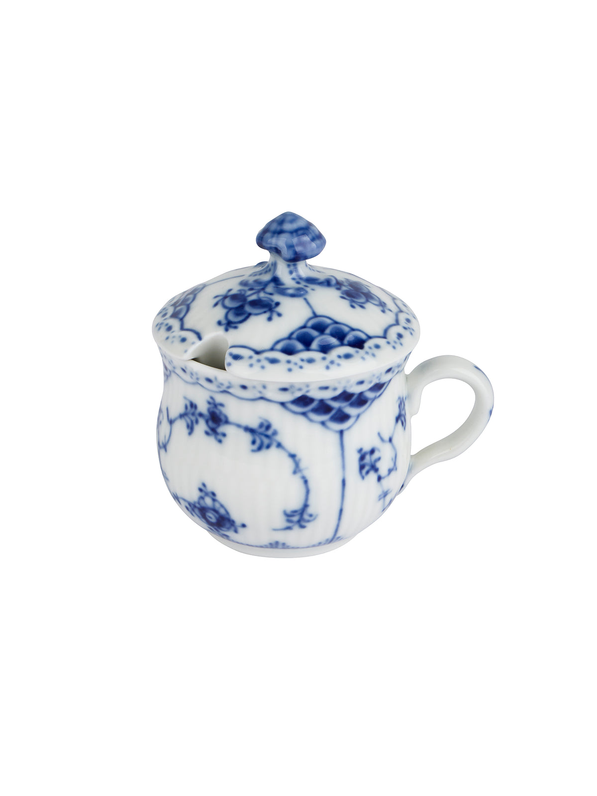 Vintage Royal Copenhagen Blue Fluted Half Lace Mustard Pot Weston Table