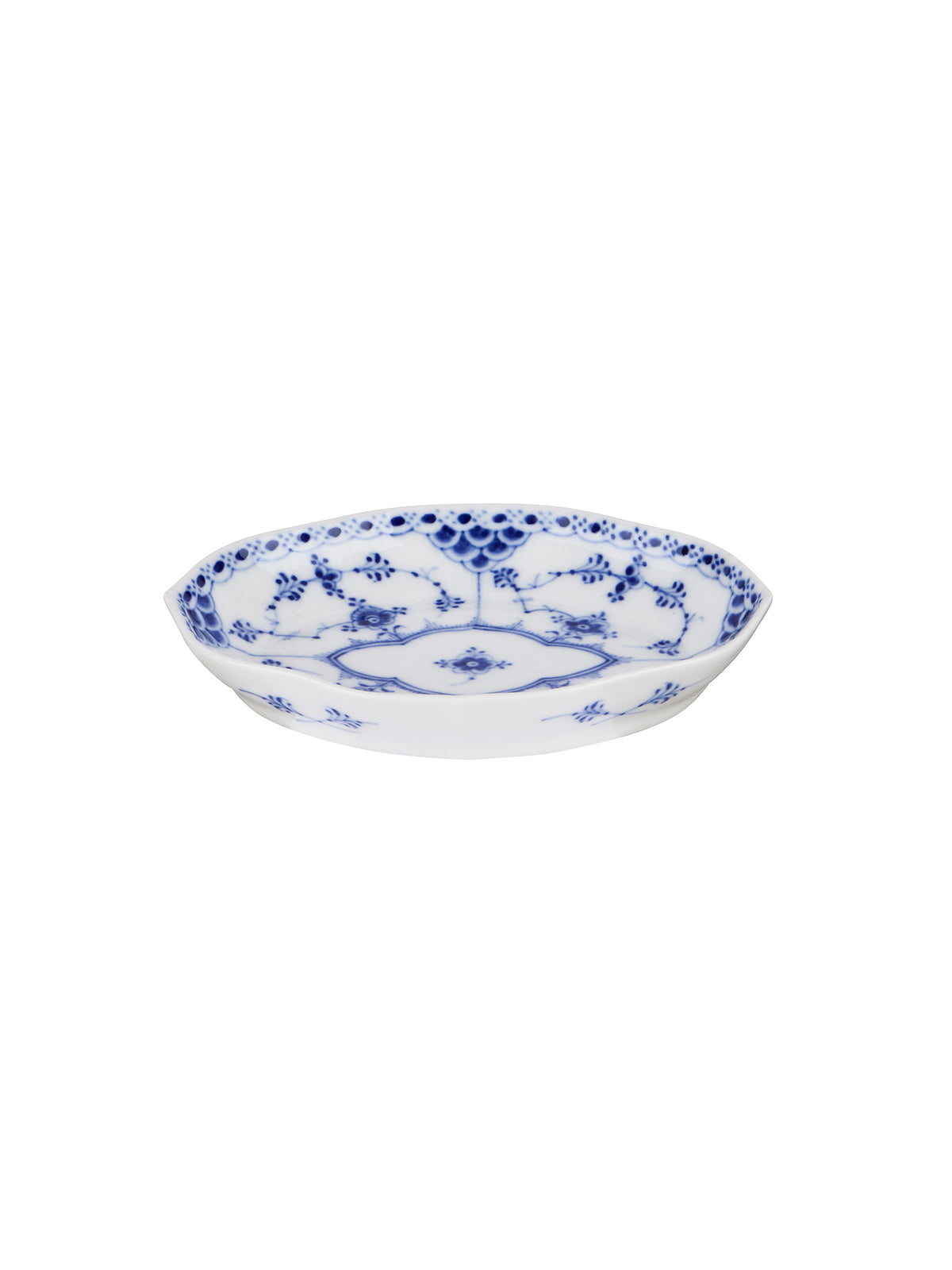 Vintage 1930s Royal Copenhagen Blue Fluted Half Lace Pickle Dish Small Weston 